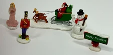 Hawthorne Village Holiday Spirit Figurines Santa Sleigh Snowman Toy Soldier