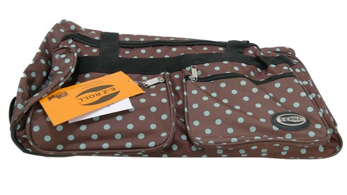 "E-Z Roll" Fashionable Polka Dots Rolling Duffle Bag Size 22"/30"/36" 3 colors - Picture 13 of 37
