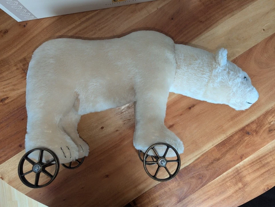Steiff 400544 Polarbär auf Rädern lim. 1000 2006 Mohair 43 cm MIT ZERTIKAT & OVP - Bild 3 von 4