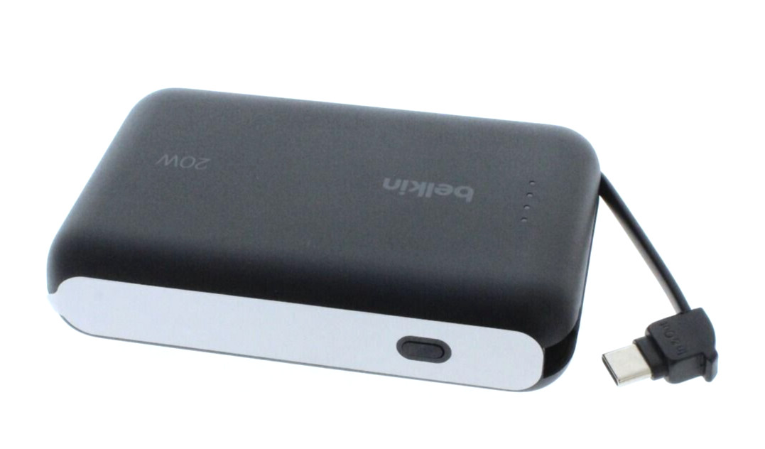 Belkin Boost Charge Power Bank 10&comma;000 With Integrated USB-C Cable Black