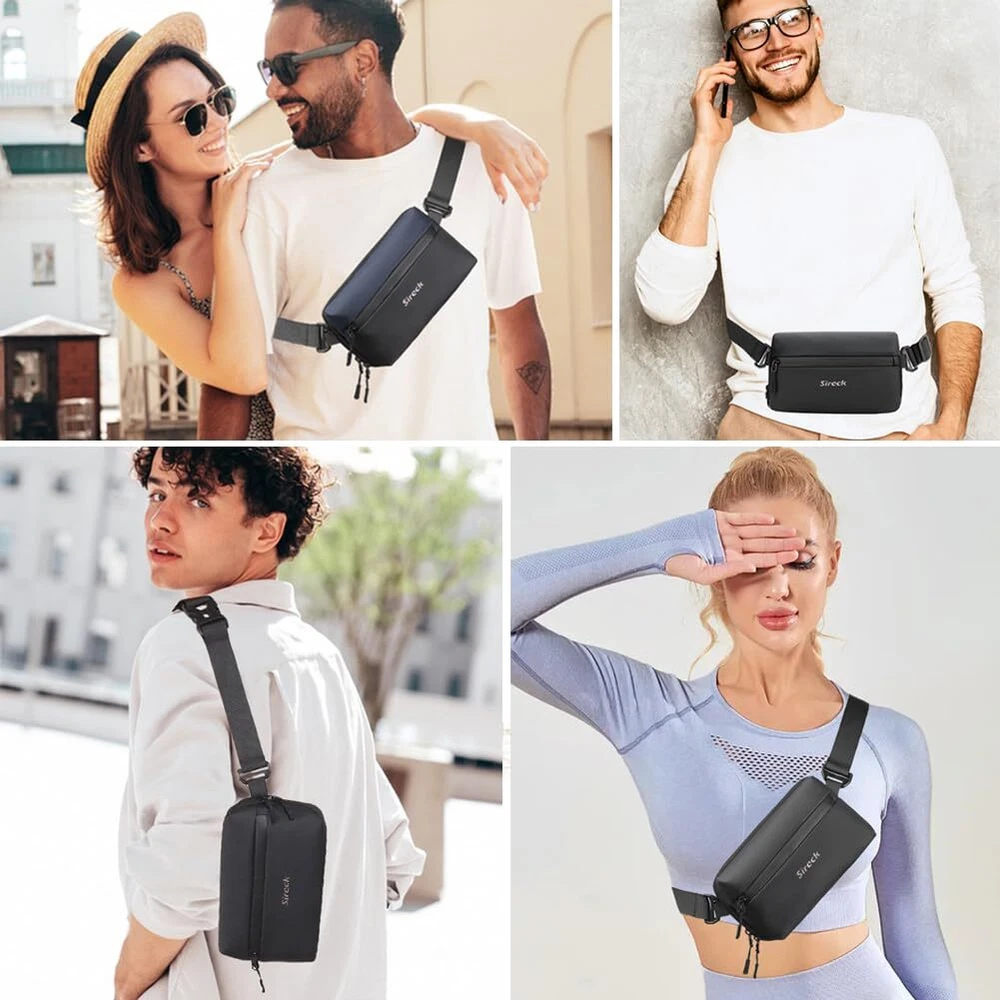 Belt Bag for Men Women Water-resistant Leather Fanny Pack Small Sling Bag Adj... Belt Bag for Men Women Water-resistant Leather Fanny Pack Small Sling Bag Adj...