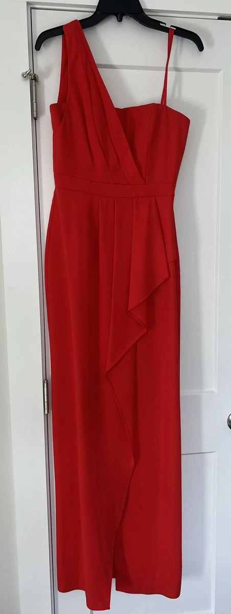 Bcbg red one clearance shoulder dress