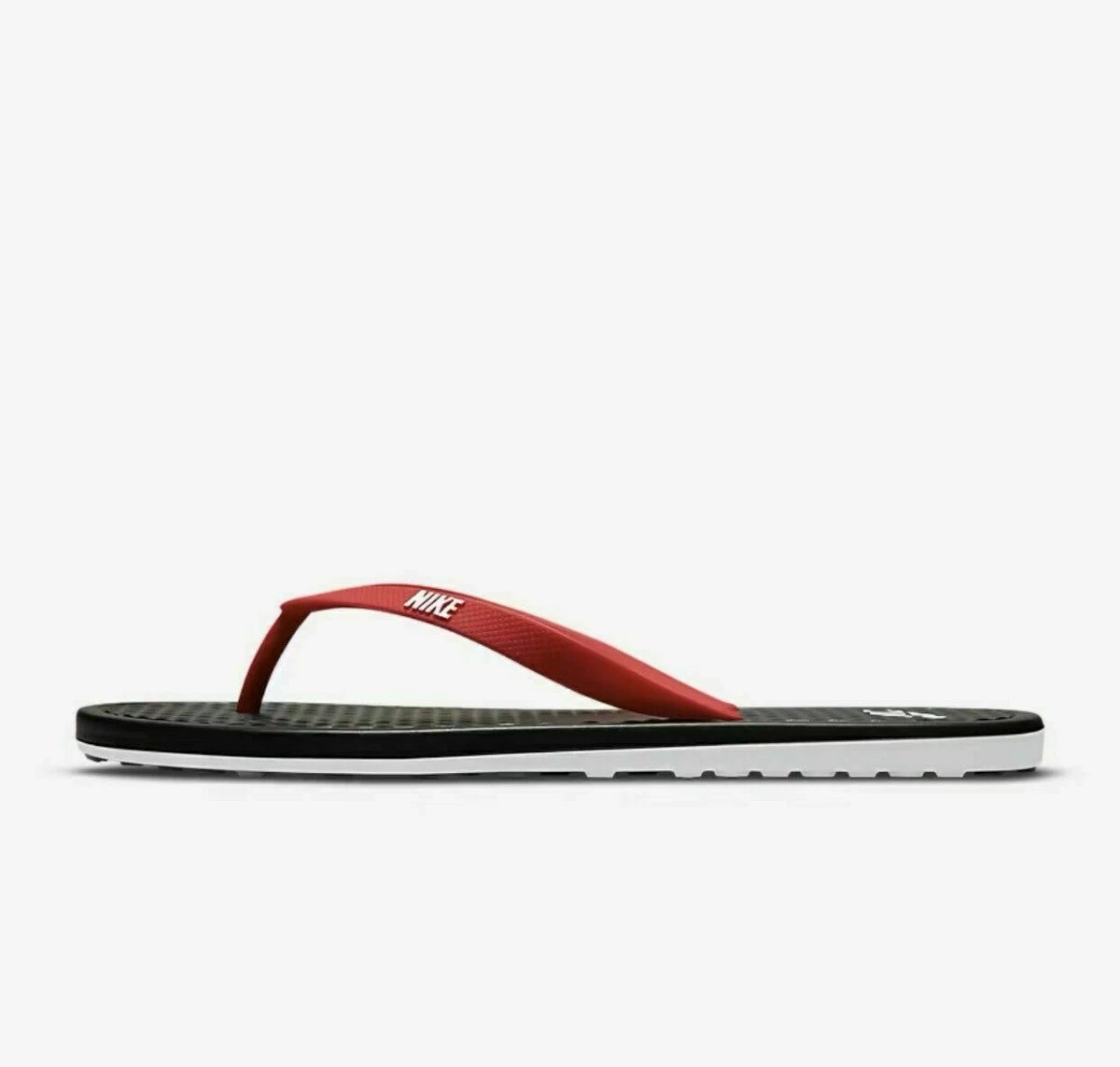 Red nike flip flops sales