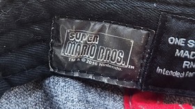 Super Mario Bros Nintendo NES GRAY PIXEL MARIO Flat Bill SnapBack Ball Cap Hat