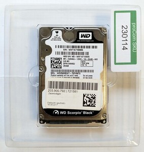 HDD/ Festplatte/ Western Digital Scorpio Black/ 2,5"/ WD2500BEKT / 250 GB / SATA