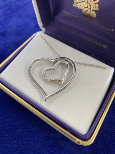 Black Hills Gold sterling silver and gold heart necklace by Landstroms, read... - Picture 2 of 3