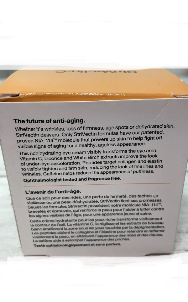 StriVectinC Firming Eye Cream with Vitamin C & Peptides 0.5oz NEW