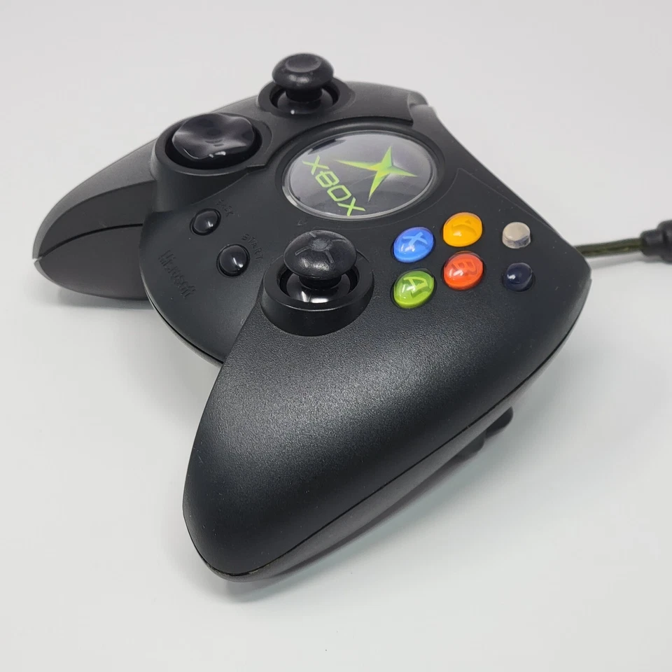 Original Xbox OEM "Duke" Black Controller with Breakaway Cable CLEANED & TESTED - Image 2 of 2