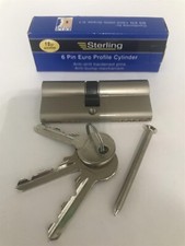 Sterling EPN3540H Euro Profile 6 Pin Cylinder 75mm (35x40), Satin Nickel (M205)