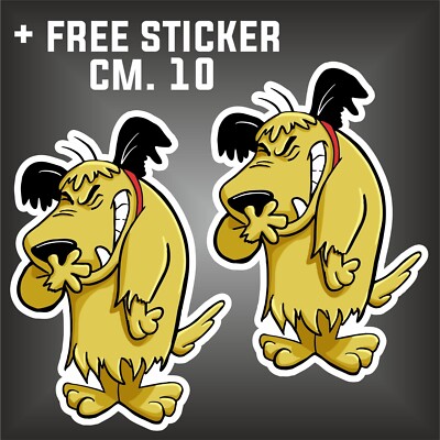 aufkleber wacky races muttley sticker decal aufkleber + 1 GRATIS STICKER CM. 10