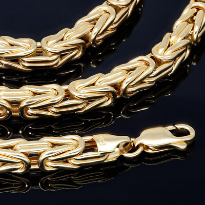 Goldkette Königskette 585 14K Echt Gold 65cm 5mm NEU MASSIVE OPTIK Halskette