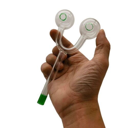 6 inch Smoking Pipes Double Hole Glass Bongs Hand Pipes Spoon Glass Water Pipes. - Picture 2 of 7