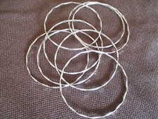 Women's Fashion Set of 8 Silvertone Bangle Bracelets