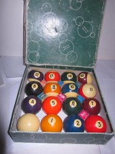 Vintage Pool Balls Aramith Pool Billiard Balls Set Made Belgium 2 1/4" in box