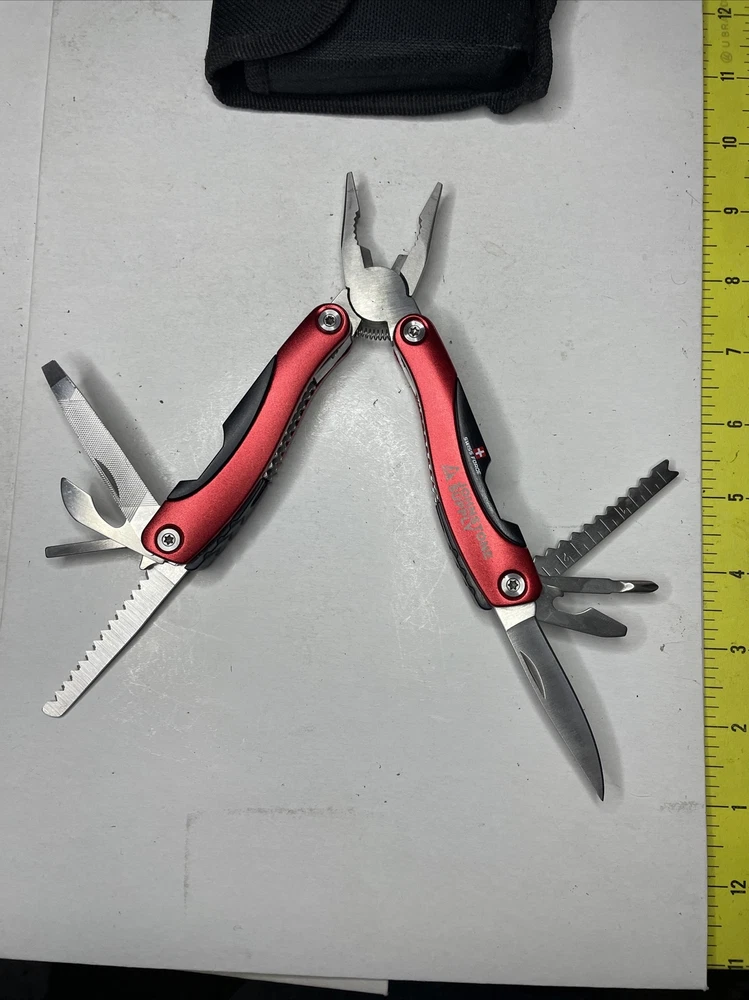 Multi-Tool Multitool Red Swiss Force 13-IN-1 for Fishing Camping Biking Hiking