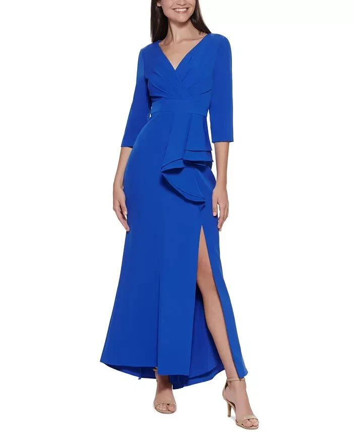 Eliza J Petite Faux Wrap Gown MSRP 188 Size 0P 3B 1675 NEW eBay