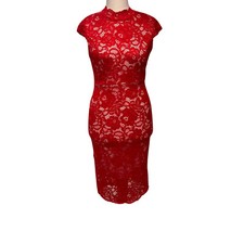 TFNC Womens Formal Bodycon Red Summer Ladies Wedding Party Plus size Dress 10 12