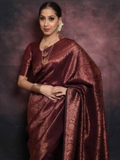 TRADITIONAL PARTY WEAR SOFT SILK INDIAN WEDDING WEAR KANJEEVARAM SAREE SARI