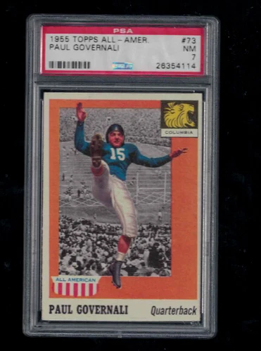 1955 topps all american football #73 paul governali psa 7