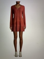 no boundaries. Junior Ruffles Lace Up Tier Dress Size S Color Rusty Brick