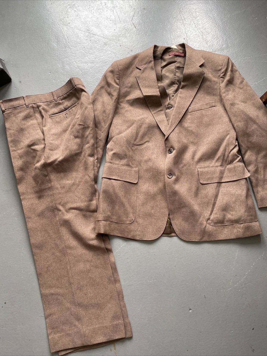 Vtg 60s/70s Levi's Action 3pc Suit Sta-Prest Blazer Pants