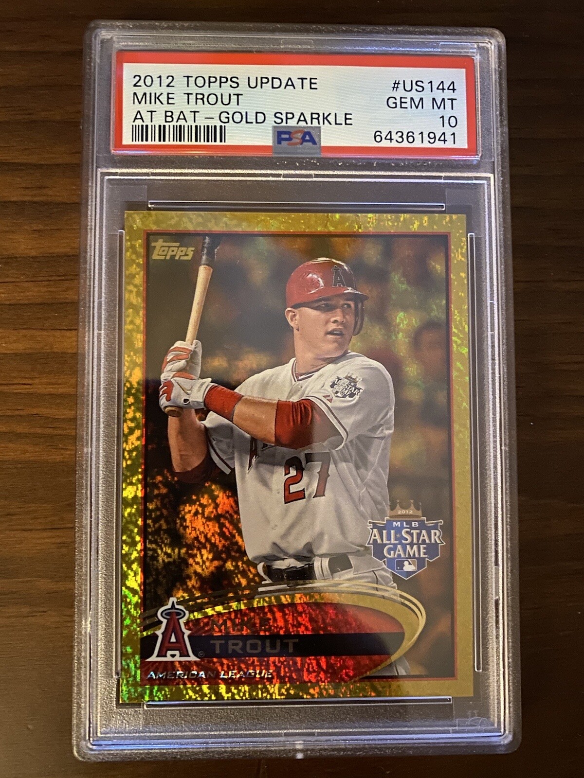 Mike Trout 2012 Topps Update Gold Sparkle #US144 PSA 10 Angels Mint