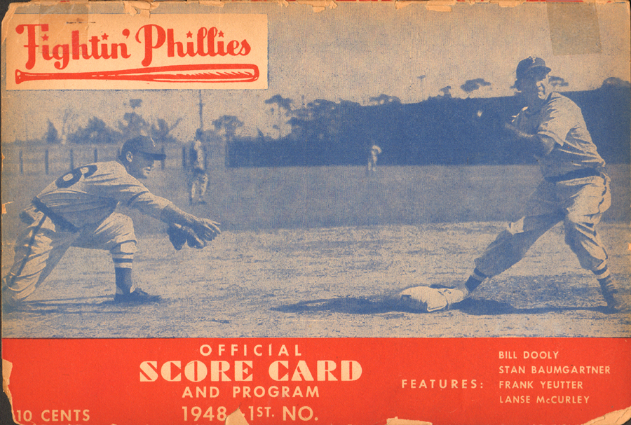 1948 Philadelphia Phillies St Louis Cardinals Scorecard Musial Ashburn