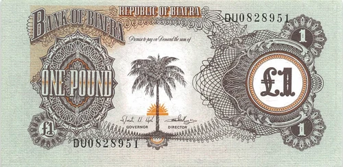 Biafra  1  Pound  ND. 1968  P 5a  Series  DU  Uncirculated Banknote  G 11