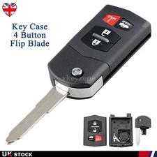 4 Button Flip Remote Key Fob Case Shell Blade For Mazda 3 5 6 MX-5 RX8 2007-2010