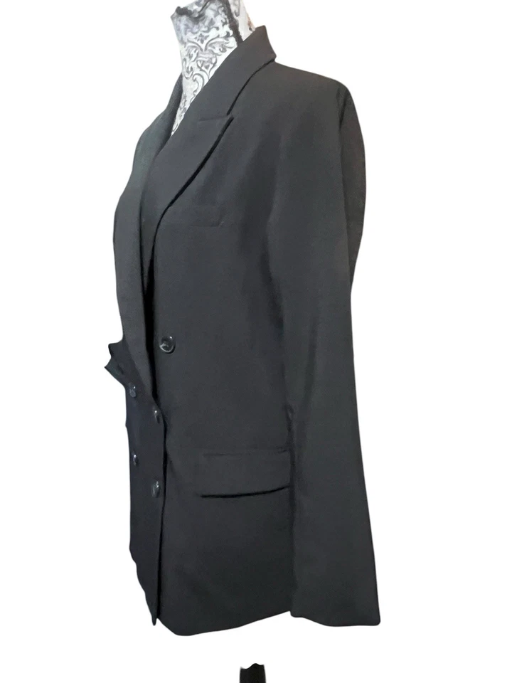 Blazer Joie Talla Mediana Negro Doble Pecho Novio De Gran Tamaño Foto 3 de 4