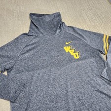 WVU Mountaineers Sweatshirt Women XL Nike Mock Neck NCAA College Football Blue