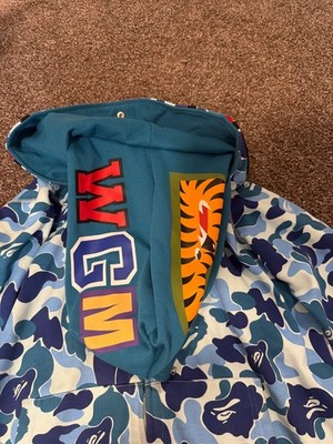 BAPE ABC CAMO SHARK FULL ZIP HOODIE 'Blue' Size medium (M) | eBay