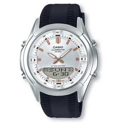 CASIO AMW840-7A Digital/Analog World Time 30 Telememo Watch