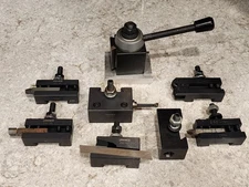 Wedge Style Quick Change Lathe Tool Post Set w/( 7) Holders - (4) are Phase II