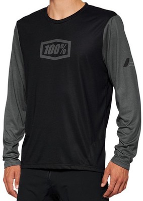 100% Airmatic Mens MTB Long Sleeve Jersey Black SM