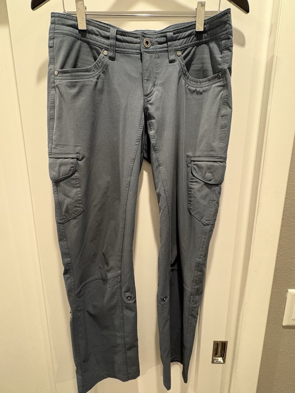 KUHL Freeflex Roll Up Pants Womens 4Short Raven Grey Hiking Cargo UPF 50+ Pants