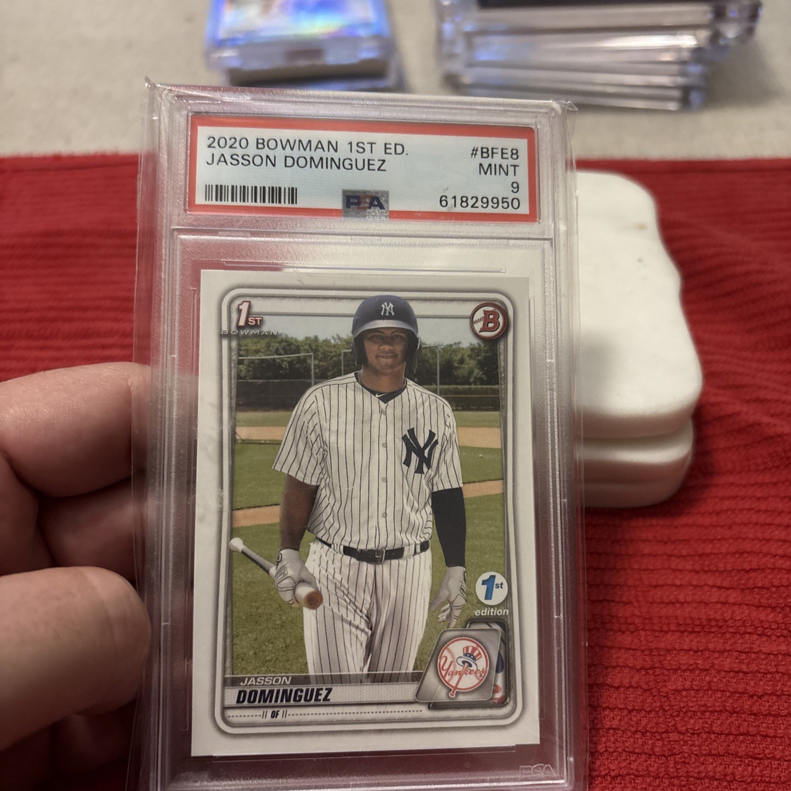 Jasson Dominguez 2020 1st Edition Bowman 1st Rookie Card Mint 9 Yankees