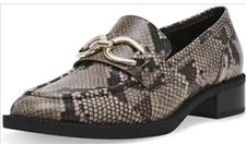 NEW Anne Klein Korrie Snakeskin Leather Slip On Loafer Shoes Size 6