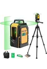 PREXISO 100Ft 360° Laser Level Tripod Cross Line Level Green Self Leveling Level