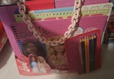 BARBIE FASHION ARTIST HANDBAG CRAFT ACTIVITY SET ART PAD FASHION DESIGNER SET