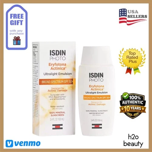 ISDIN Eryfotona Actinica Ultralight Emulsion SPF50 EXP 06/27 100ml NEW FAST SHIP