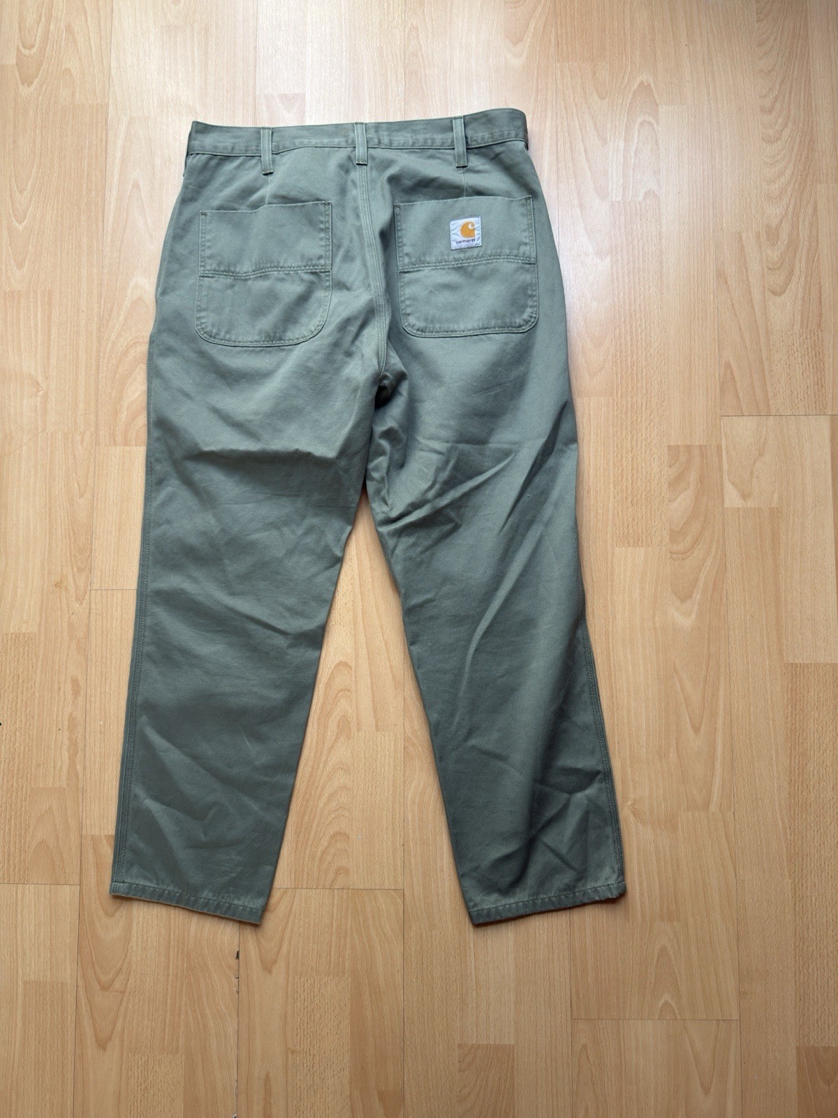 Carhartt WIP Green Twill Single Pleat Cropped Abbott Pant 32 image 3