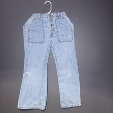 ZARA Kids Girls Light-Wash Baggy Denim Jeans Size 11-12 152 cm Button-Fly