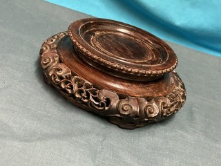 Vintage Chinese Wood Stand Carved Wooden Display Stand
