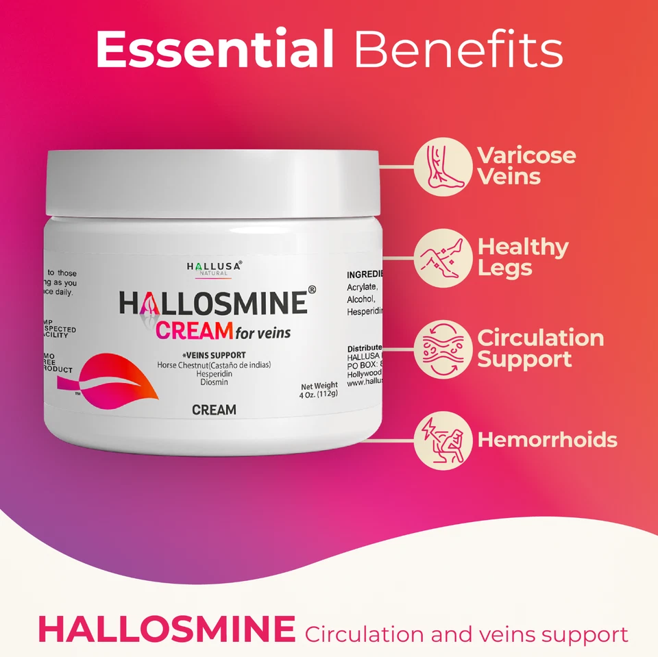 02 Crema para venas varicosas + Hallosmine ULTRA Diosmin Hesperidin 650 mg GRATIS Foto 4 de 4