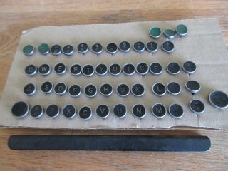 49 Vintage Underwood Black Typewriter Keys and Spacebar Steampunk Altered Art