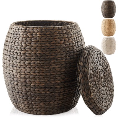 Round Hyacinth Storage Basket/Hamper/Planter with for Laundry, Blankets, Plants