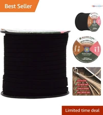 Jewelry Making Faux Leather Cord 5mm Flat  String 50 Yards Black