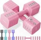 5-in-1 Adjustable Dumbbells 12/20lb Dual-Stable Set for Women Home Gym