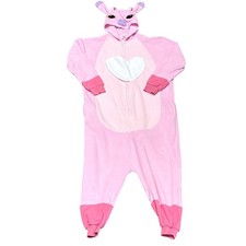 HUTUTU Pajamas Girl L Pink Angel Lilo  Stitch Fleece Hood One Piece LTY Costume